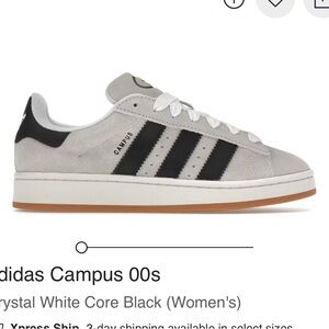 Adidas Campus 00 - Crystal White/Black Size W7.5
